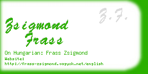 zsigmond frass business card